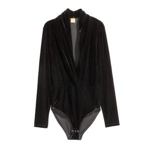 H&M velvet bodysuit in black